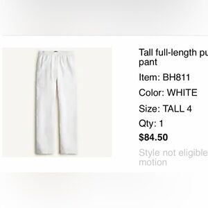 J. Crew full length pull on linen pant in size 4 Tall